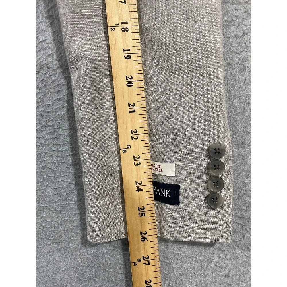 Jos. A. Bank Slim Fit Separates Linen Cotton Coat Blazer 40L Beige Double Vented